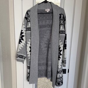 Gray Patterned Women's Cardigan